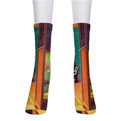 Illustration Robot Cute Sweet Futuristic Crew Socks by Wegoenart