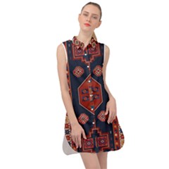 Armenian Old Carpet  Sleeveless Shirt Dress by Gohar