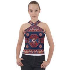 Armenian Carpet Cross Neck Velour Top by Gohar