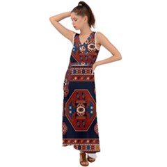 Armenian Carpet V-neck Chiffon Maxi Dress by Gohar