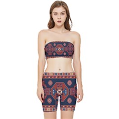 Armenian Carpet Stretch Shorts And Tube Top Set by Gohar