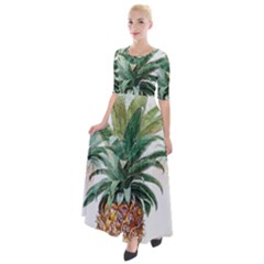 Pineapple Pattern Background Seamless Vintage Half Sleeves Maxi Dress by Wegoenart