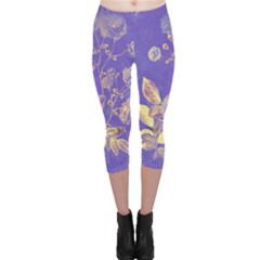 Flowers Petals Bouquet Stem Floral Pattern Capri Leggings  by Wegoenart