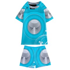 Blue Washing Machine, Electronics Kids  Swim Tee And Shorts Set by Jancukart