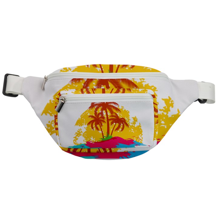 Holiday Tropical Elements Leaf Orange Fanny Pack