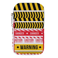 Yellow Black Warning Line Waist Pouch (small) by Jancukart