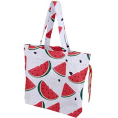 Watermelon Seamless Pattern Drawstring Tote Bag by Jancukart