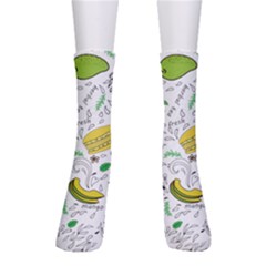 Hamburger With Fruits Seamless Pattern Crew Socks by Jancukart