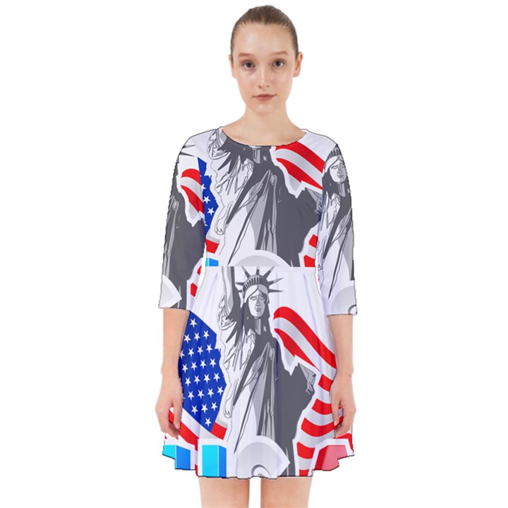 New York City Holiday United States Usa Smock Dress