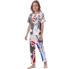 New York City Holiday United States Usa Kids  Satin Short Sleeve Pajamas Set by Jancukart