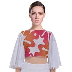 Im Fourth Dimension Space Tie Back Butterfly Sleeve Chiffon Top by imanmulyana