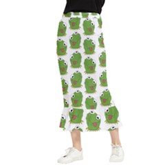 Kermit The Frog Pattern Maxi Fishtail Chiffon Skirt by Valentinaart