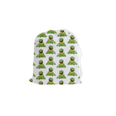 Kermit The Frog Drawstring Pouch (small) by Valentinaart