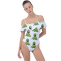 Kermit The Frog Frill Detail One Piece Swimsuit View1