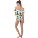 Kermit The Frog Frill Detail One Piece Swimsuit View2