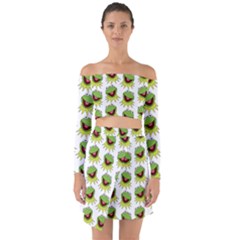 Kermit The Frog Off Shoulder Top With Skirt Set by Valentinaart