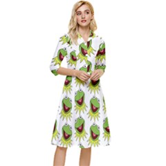 Kermit The Frog Classy Knee Length Dress by Valentinaart