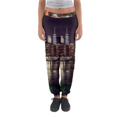 New York City Panorama Urban Hudson River Water Women s Jogger Sweatpants by danenraven