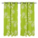 White snowflakes green Window Curtain (Small 72 ) View1