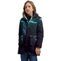 Space Cosmos Galaxy Stars Black Hole Universe Art Kid s Hooded Longline Puffer Jacket View3