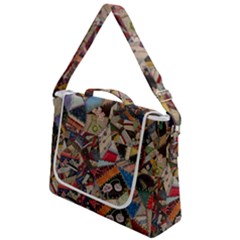 Background Embroidery Pattern Stitches Abstract Box Up Messenger Bag by Pakemis