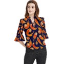 Space Patterns Pattern Loose Horn Sleeve Chiffon Blouse View1