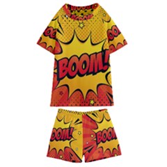 Explosion Boom Pop Art Style Kids  Swim Tee And Shorts Set by Pakemis