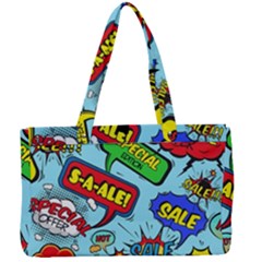 Comic Bubbles Seamless Pattern Canvas Work Bag by Pakemis