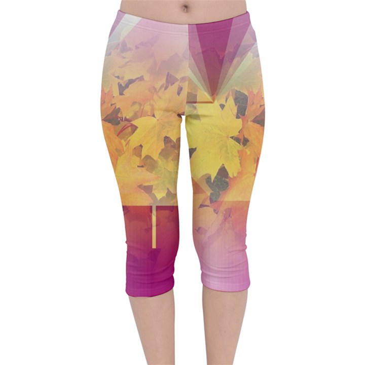 Colorful Nature Velvet Capri Leggings 