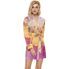 Colorful Nature Long Sleeve Satin Robe by Sparkle