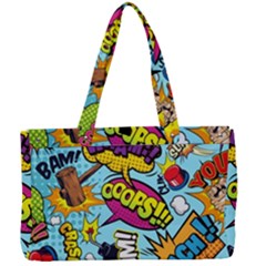 Comic Elements Colorful Seamless Pattern Canvas Work Bag by Pakemis