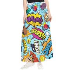 Comic Elements Colorful Seamless Pattern Maxi Chiffon Skirt by Pakemis