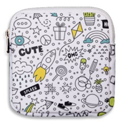 Set Cute Colorful Doodle Hand Drawing Mini Square Pouch by Pakemis