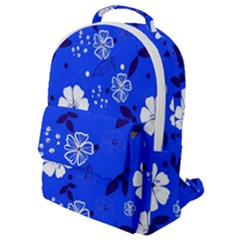 Blooming-seamless-pattern-blue-colors Flap Pocket Backpack (small) by Pakemis