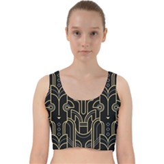 Art-deco-geometric-abstract-pattern-vector Velvet Racer Back Crop Top by Pakemis