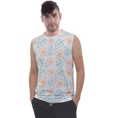 Hand-drawn-cute-flowers-with-leaves-pattern Men s Regular Tank Top by Pakemis