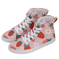 Strawberry-seamless-pattern Women s Hi-top Skate Sneakers by Pakemis