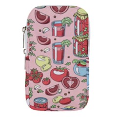 Tomato-seamless-pattern-juicy-tomatoes-food-sauce-ketchup-soup-paste-with-fresh-red-vegetables-backd Waist Pouch (small) by Pakemis