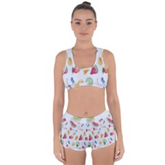 Fruit Summer Vitamin Watercolor Racerback Boyleg Bikini Set by artworkshop