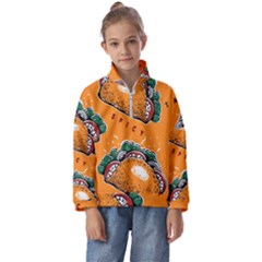 Seamless Pattern With Taco Kids  Half Zip Hoodie by Pakemis