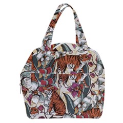 Natural-seamless-pattern-with-tiger-blooming-orchid Boxy Hand Bag by Pakemis