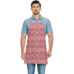 Pink-art-with-abstract-seamless-flaming-pattern Kitchen Apron by Pakemis