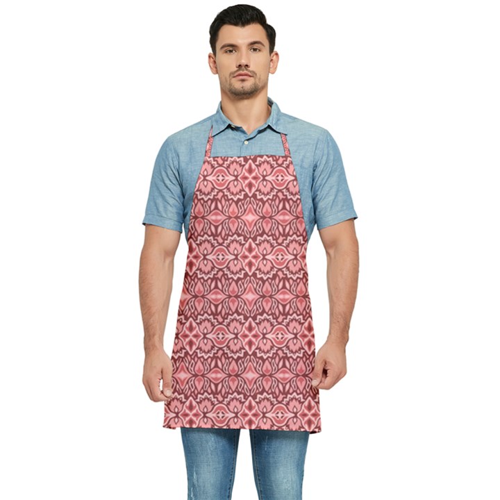 Pink-art-with-abstract-seamless-flaming-pattern Kitchen Apron