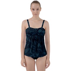 Green Zendoodle Twist Front Tankini Set by Mazipoodles