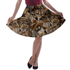 Background Graphic Beautiful Wallpaper Abstract A-line Skater Skirt by Uceng