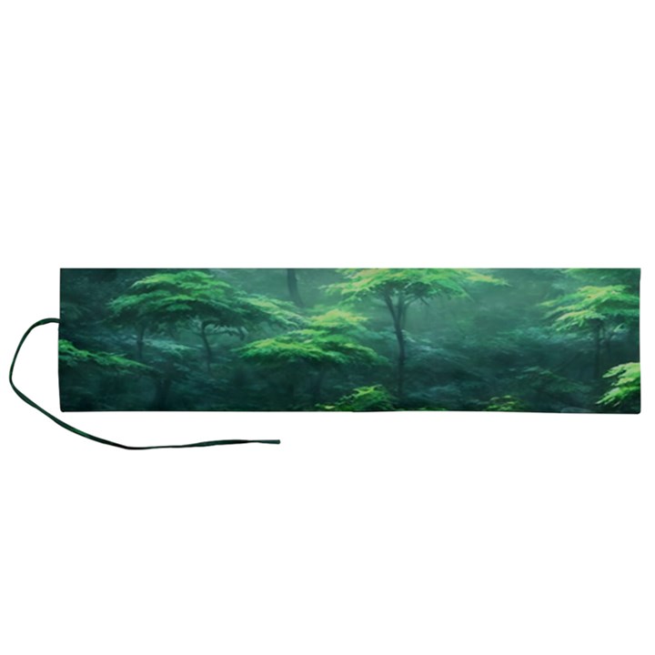 River Forest Woods Nature Rocks Japan Fantasy Roll Up Canvas Pencil Holder (L)