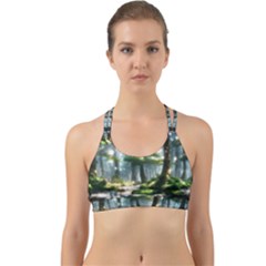 Forest Wood Nature Lake Swamp Water Trees Back Web Sports Bra by Uceng