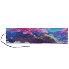 Fantasy Japan Mountains Cherry Blossoms Nature Roll Up Canvas Pencil Holder (l) by Uceng