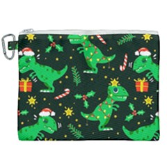 Christmas Funny Pattern Dinosaurs Canvas Cosmetic Bag (xxl) by Uceng