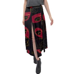 Fish 7 Velour Split Maxi Skirt by Mazipoodles